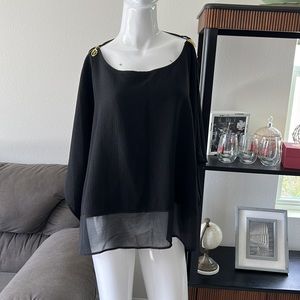 VERTIGO PARIS BLACK SHIRT TOP BLOUSE SIZE XS/S MSRP $158.00 NWT